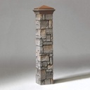 Deckorators 53" Gray Cobblestone Stacked Stone Post Cover