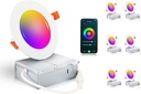 CLOUDY BAY [6 Pack] 4inch Smart WiFi LED Recessed Lights,RGBCW Color Changing Recessed Lighting,Compatible with Alexa and Google Home Assistant,10W 2700K-6500K,CRI90+ Wet Location,White Finish