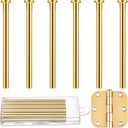 Ferraycle 6 Pack Hinge Pins for Doors 3.5 Inches Hinge Pin Oil Rubbed Bronze Door for Interior Security Replacement(Gold)