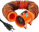12 Inch Utility Blower Exhaust Fan with 32.8 FT Duct, 3500 r/min & 3500 CFM Heavy Duty Blower Fan, High Velocity Low Noise Extraction and Ventilation Fan for Ventilating Workshops