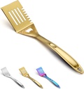 Evanda Gold Grill Spatula, Stainless Steel Titanium Golden Plating Multifunction Barbecue Turner, Sturdy and Durable Handle, Heat Resistant, Great for Outdoor BBQ, Teppanyaki, Camping