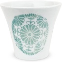 J-kitchens PNO607628 Dinner Cup, Yumo Rice Bowl, 4.6 fl oz (130 cc), Flower Circle, Light Blue