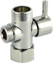 3-Way T-Adapter Diverter Valve Polished Chrome Faucet Shower Head Arm Switch Adapter Replacement Bathroom Accessories,25x20x26mm,1 PC