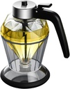 Gcroet Glass Honey Dispenser No Drip with Stand, 200ml Clear Honey Jar, Press-Type Syrup Dispenser Pot with Handle for Kitchen Tool