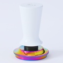 For Days 54mm Calibrated Tamper for Espresso Machines, 20 lbs Spring-Loaded Coffee Tool for Baristas with a Stainless Steel Flat Base, Fits 54mm Portafilters and Breville (White Handle)