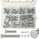 240PCS Nuts and Bolts, 1/4-20 Bolts and Nuts kit（with Lock&Flat washers・Wrenches） Hex Screws, Stainless Steel Bolts, and an Assorted Nuts and Bolts Assortment kit