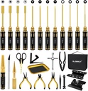 GLOBACT RC Tool Kit RC Screwdriver Kit, RC Car Stand, RC Hex Driver Set, RC Pliers Set, Screws Tray, Wrench, Body Reamer for 1/8 1/10 Slash Axial Arrma Redcat Losi RC Repair Tool Box Set-26Pcs