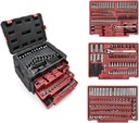 WORKPRO 450-Piece Drive Socket Set 1/2" 1/4" 3/8", CR-V Metric and Imperial with Quick-Release Ratchet Wrench, Spanners, Bits Set, Mechanics Tool for Car Repair