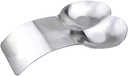 PRETYZOOM 430 Stainless Steel Double Spoon Rest Large Soup Spoon Rack Cutlery Tray Home Kitchen Utensil Holder Elegant Arc Design