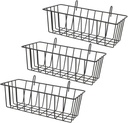 Zerodeko 3pcs Small Iron Wire Wall Basket for Bathroom and Kitchen Storage Strong Load-bearing Easy to Install Hanging Rack for Toiletries and Daily Necessities Black