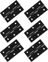 6pcs Butt Hinges Black Door Hinges, 2.63" x 1.46" Cabinet Door Hinge, Flat Folding Box Hinge for Jewelry, Wooden Box, Small Cupboard Furniture