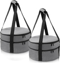 Yinder 2 Pieces Pie Carrier with Lid and Handle Pie Carrier for Food Transport Insulated Casserole Containers for Hot or Cold Food for Party Camping(12.5 x 7.5 Inches)