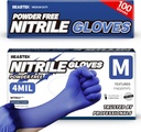 Beastek Nitrile Exam Gloves, 4.0 Mil 100 Pcs, Powder-Free Latex-Free Medical Cooking Food-Safe Disposable Gloves, Blue Violet