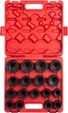 SUNEX TOOLS 4684, 3/4 Inch Drive Heavy Duty Impact Socket Set, 17-Piece, Metric, 26mm-46mm, Cr-Mo Alloy Steel, Radius Corner Design, Dual Size Markings, Heavy Duty Storage Case