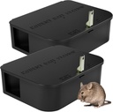 Rat Station Box with 1 Key, Complete Rodent Solution Keeps Rats Away, Pet & Child-Safe, Lock & Key Available, Reusable & Long-Lasting, Indoor & Outdoor, 2 Pack