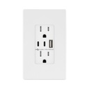 TOPGREENER 4.2A 3-Port Type C USB Outlet, 15 Amp Receptacle Plug, Charging Power Outlet with Dual Type C&A Ports, Screwless Wall Plate Included, UL Listed, TU21542AC2-WSID, White
