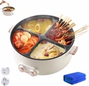 Four Grid Multifunctional Stew Pot, Multifunctional Electric Pot 2/4 Compartment, 7L/236oz Large Capacity Integrated Non-Stick Hot Pots for Household, Independent Temperature Control (4 Grid)