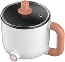Hot Pot with Electric Burner, Shabu Shabu Pot, Electric Hot Pot, Ramen Cooker, 0.8L Portable Electric Skillet (Without steamer)