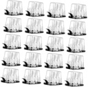 DECHOUS 20pcs Transparent Plastic Food Storage Boxes with Lid Rectangular Packing Case for Mousse Cake Takeaway Lunch Snacks for Home Office Kitchen Black
