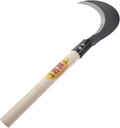 Wakauto Heavy Duty Mowing Knife Long Handle Garden Tools Grass Removal Manganese Steel Sickle Agricultural Supply Random Style