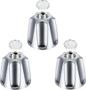 Dreyoo 3 Piece Metal Shower Knob Replacement Compatible with Price/Pfister Verve Tub Shower, Bathtub Faucet Handle Remodel Trim Kit Include 1 Hot 1 Cold 1 Diverter and 3 Screws(Polished Chrome)