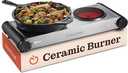 Electric Double Stovetop Cooking Hot Plate 1200W Infrared 7.3/4" Glass Ceramic Portable Stove Burners Cool Touch Handle Cooktop Keeps Food Warm Temperature Controls Electric Burner for Kitchen, Dorm