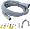Washing Machine Drain Hose, 3.2 ft Flexible Washer Drain Hose Extension, Universal Dishwasher Hose Extension Kits Corrugated Washer Hoses W/ 1 Hose 4 Clamps 1 U-Bend Holder