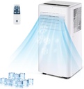 IDEALHOUSE Portable Air Conditioner with Cooling, Dehumidifier and Fan Functions, 10000 BTU Standing Cooling, Cools Up to 560 Sq. Ft., Remote Control, LED Display and Window Venting Kit Included