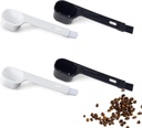 Plastic Coffee Scoops, 2 Tbsp Coffee Scoop with Brush & Espresso Grinder Brush for Ground Coffee Cleaning Tea Power, Coffee Tool for Barista Home Kitchen Café,4 Pack