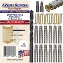 12 Pack #9 x 1-1/2" Stripped Screw Hole Repair Kit - Permanent Stripped Screw Hole Repair for Door Hinges, Strike Plates, Deadbolts, Gate Hinges, Latches, and Home Repair Projects -
