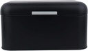 Bread Box - Space-Saving, Extra Large Capacity Bread Storage Bin for Kitchen Storage - Bread Bin for Loaves, Bagels, Chips(Black)