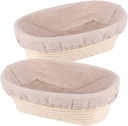 2pcs Elegant Rattan Bread Proofing Basket Oval Sourdough Banneton Baking Tools for Bread Making Fermentation Box Baking Supplies