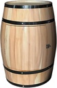 Solid Wood Oak Wine Barrel Cabinet,Wooden Whiskey Barrels Bucket with Locking Door,Wine Rack Barrel Wine Cellar Decoration with Natural Wood Finish,Winery Decorative(30L/A) (Natural Log, H48cm)