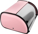 Unomor Metal Bread Box Tempered Lid Vintage Kitchen Storage Container for Breads and Snacks Capacity Space-saving Design Mirror Finish