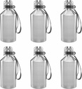 DISCOUNT PROMOS Stainless Steel Beer Growlers 64 oz. Set of 6, Bulk Pack - Great for Beer Festivals, Major Events or for Everyday Use - Silver