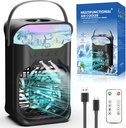 iFTY Small Portable Air Conditioners, Portable AC Unit w/Remote, 1.5L Water Tank, 3 Speeds, 2 Cool Mist, 3 Timers, 7 Night Light, Mini Air Conditioner, Personal Air Cooler Fan for Room Bedroom Office