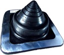 #2 (1/4" - 3") Square Black EPDM Flexible Pipe Flashing, Roof Jack, Pipe Boot Flashing Dektite (DFE102B)