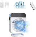 Portable Air Conditioner Fan,Small AC with Remote Control,4-in-1 Mini Air Cooling Fan,4 Wind Speeds Modes USB Desk Cooling Fan,Personal Air Conditioner Evaporative Air Cooler for Room/Office