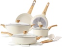 SENSARTE Ceramic Cookware Set, Pots and Pans Set Non stick, 14-Piece Induction Cookware, Non toxic Healthy Non Stick Kitchen Cooking Set, with Frying Pans Set, PFAS PTFE PFOA PFOS Free