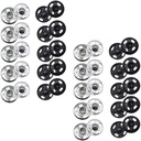 JOSDIOX Sew on Snap Metal Fasten Press Button for Sewing Clothing Silvery and Black (13mm 40sets Silvery and Black)