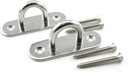 2-Pack M8 Strip Type Eye Plate with Enclosed Hook 304 Stainless Steel Heavy Duty Ceiling & Wall Mount Hanging Hardware Fitting for Yoga Hammock Swing Marine Boat Application