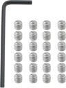 60PCS Stainless Steel Hex Socket Set Screws 10-32 x 3/16" with Wrench for Door Handle Fixture Knobs Locks Precision Machinery