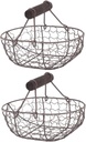 Iron Storage Baskets Set Fruit Vegetable Bread Baskets Kitchen Storage for Countertop Decor