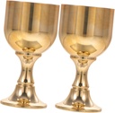 IMIKEYA 2pcs Vintage Brass Goblet Set Multi-function Decorative Wine Cups for Spirits and Liquor Elegant Chinese Style Household Drinkware for Parties and Celebrations