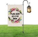 Garden Flag Stand-Large Garden Flag Holder with Shepherds Hooks, 62 Inch Heavy Duty Metal Flag Pole for Outside, Lawn Yard Flag Stake Holder for 28x40(without Solar Lights & Flag)