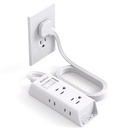 Cruise Essentials - Flat Plug Power Strip, Addtam 5 ft Ultra Flat Extension Cord med 6 Outlets Extender, No Surge Protector for Cruise Ship, Travel, Dorm, Home Office (5ft)