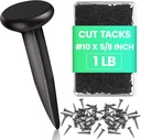 Therwen 1lb Upholstery Carpet Tacks Bulk Black Furniture Tacks Box of Hardware Cut Nails for Wood Stairs Runners Shoe Hanging and Securing Charts Banners Calendars(#10 x 5/8 Inch)