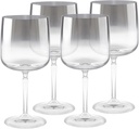 Barski Wine Glasses - Set of 4 - Water Glass -Smoked Metallic Ombre- Stemmed - 12 Oz. - for Red or White Wine or Water - Made in Europe
