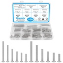 Yinpecly 100 PCS Machine Screws, #6-32#8-32 Phillips Pan Head Electricians Screw 304 Stainless Steel Screws for Electrical Wall Plate Switch, Receptacles Mounting Screws