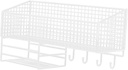 Wall Mount Wire Basket, Kitchen Storage Space Saving Mesh Bin, Food Storage Fruit Basket, Pantry Organizer Rack for Snack Egg, White L with Hook